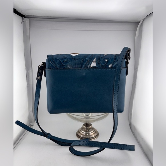 NWT Patricia Nash Vallata Mirage Blue Tooled Leather Crossbody Shoulder Bag​ - Picture 5 of 13